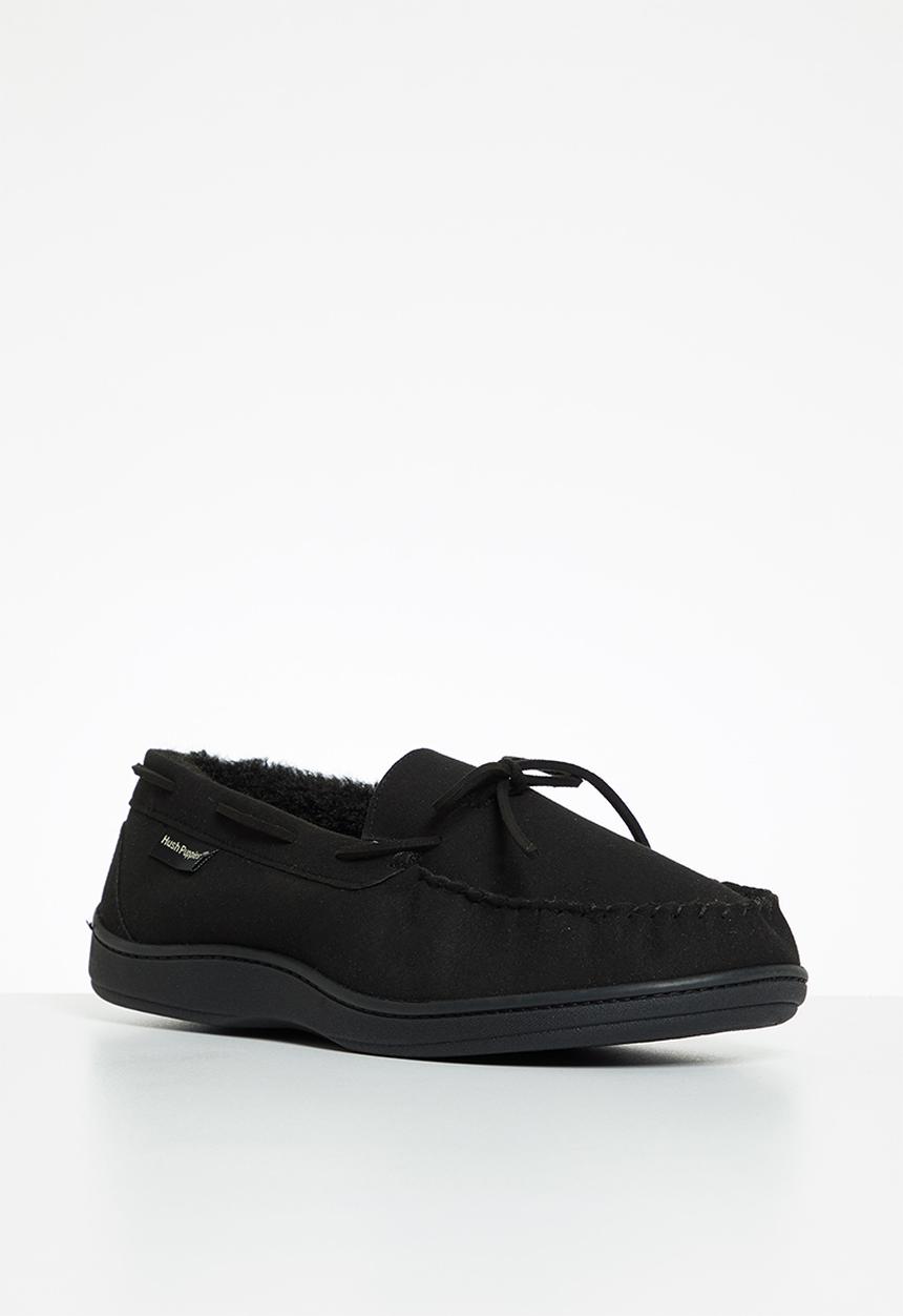 Hush Puppies - Ben mock suede slipper - black