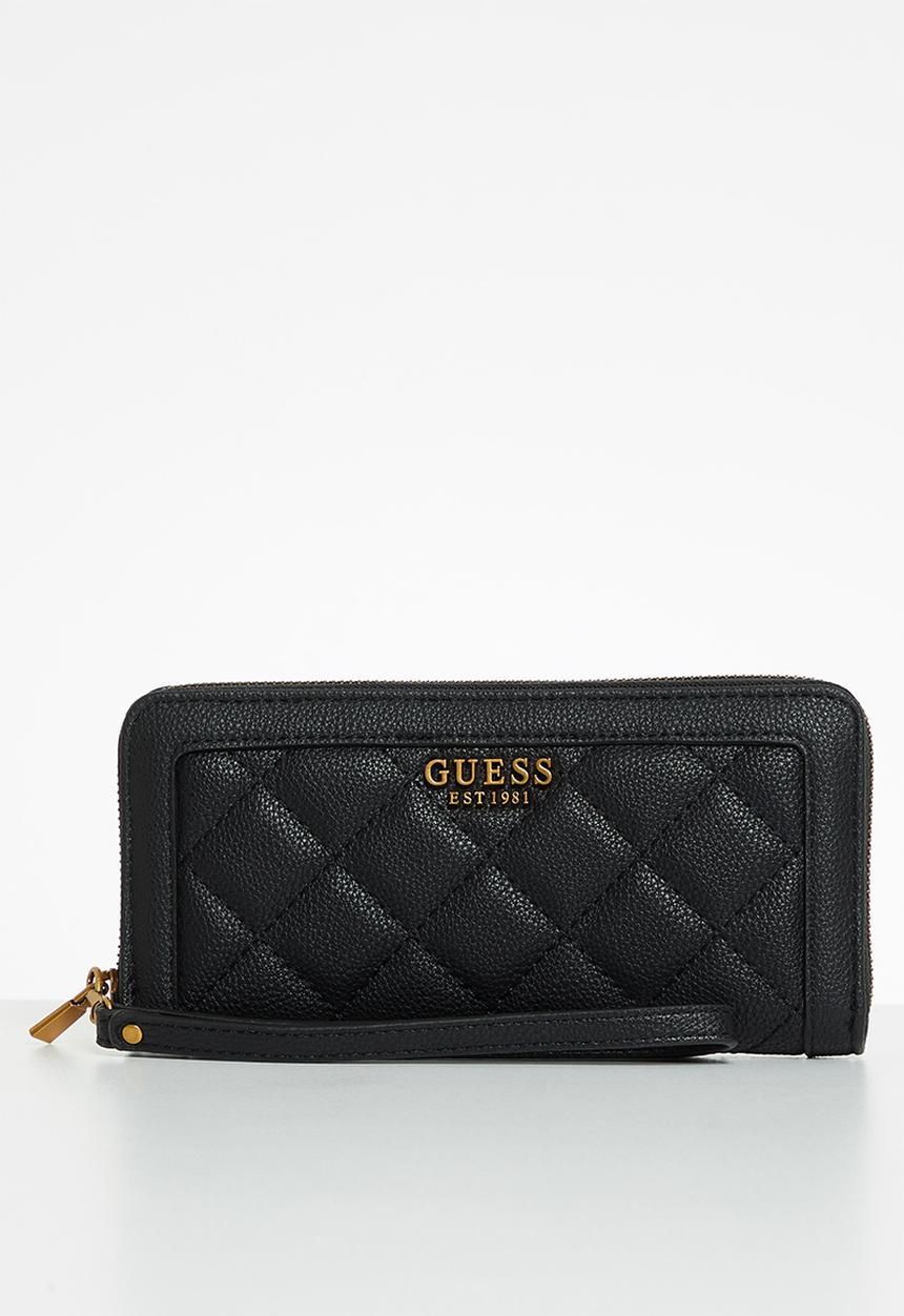 GUESS - Abey slg large zip around - black