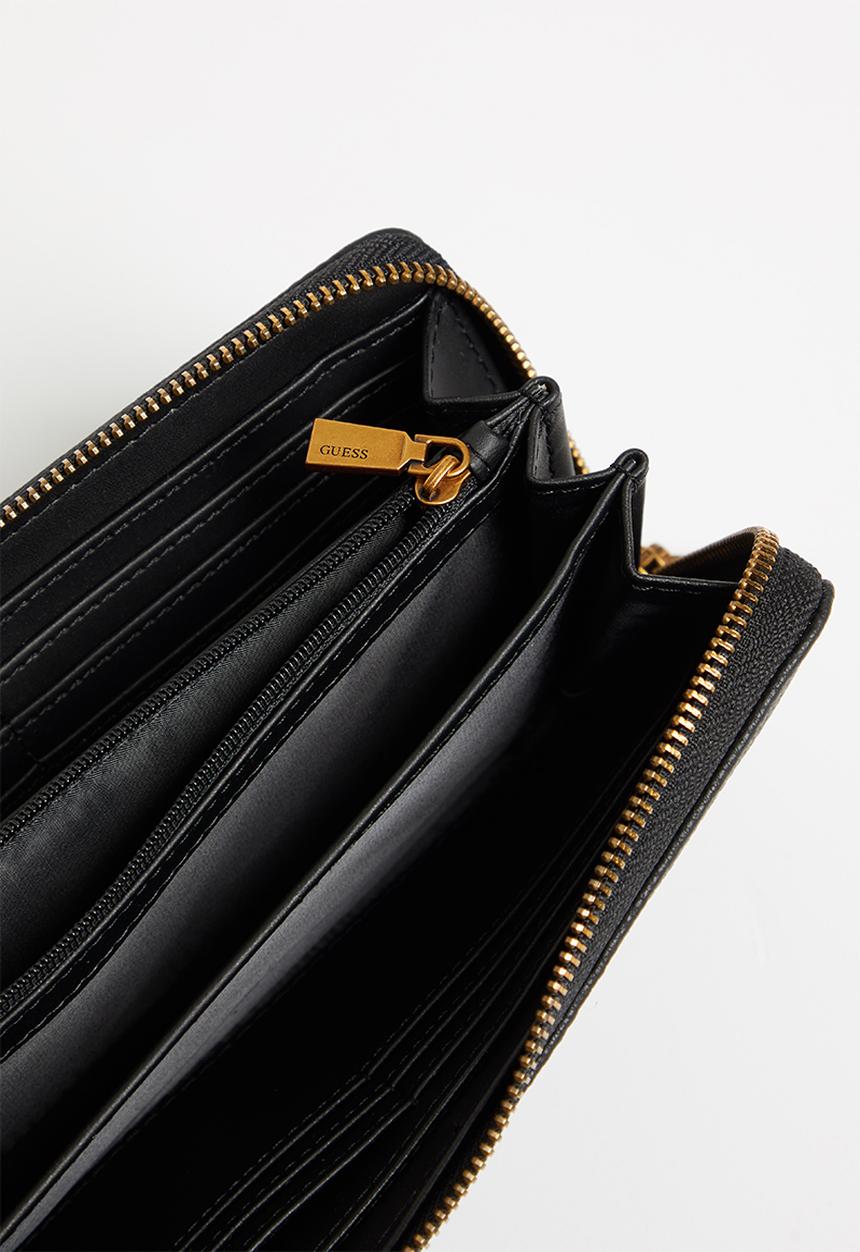 GUESS - Abey slg large zip around - black