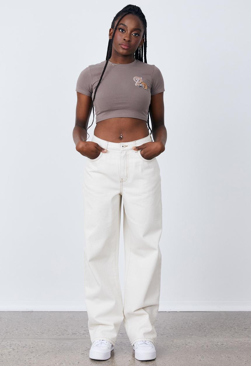 Factorie - High rise baggy jean - cream