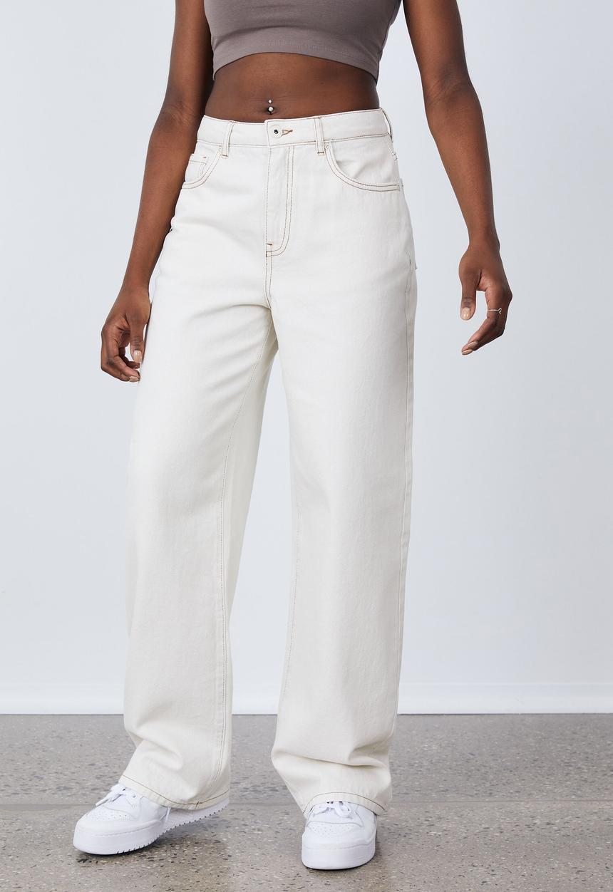 Factorie - High rise baggy jean - cream