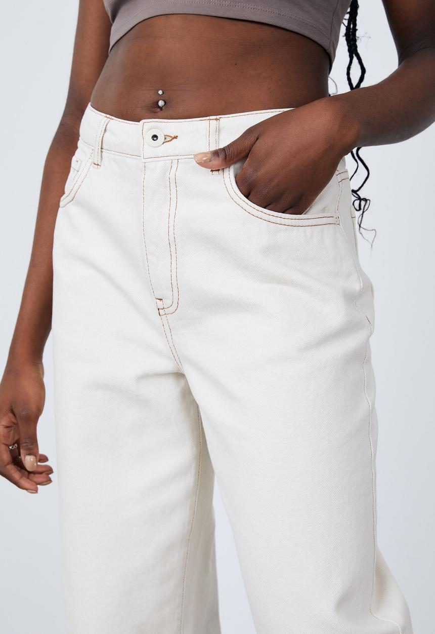 Factorie - High rise baggy jean - cream