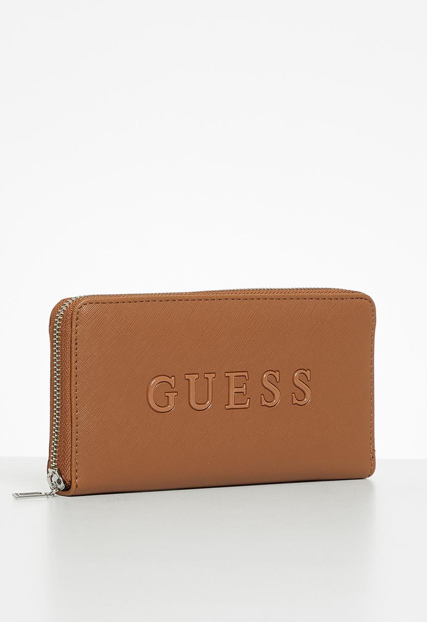 GUESS - Rodney slg medium zip around - cognac