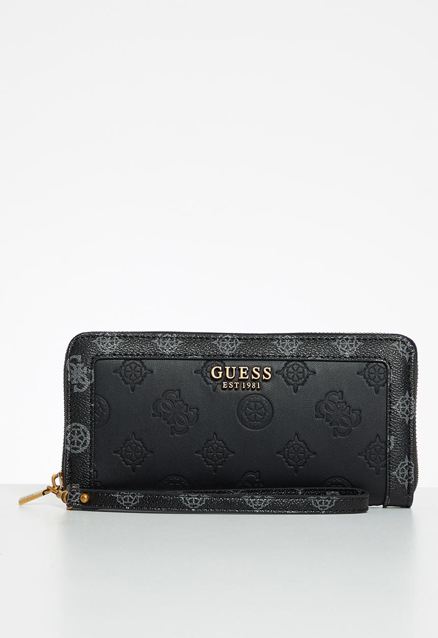 GUESS - Abey slg large zip around - black logo