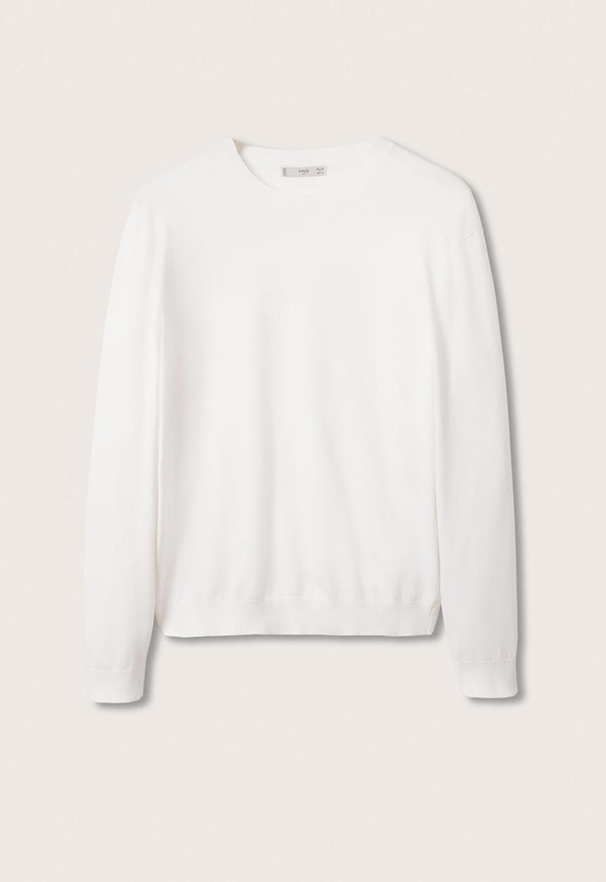 MANGO - Ten crew sweatshirt - white