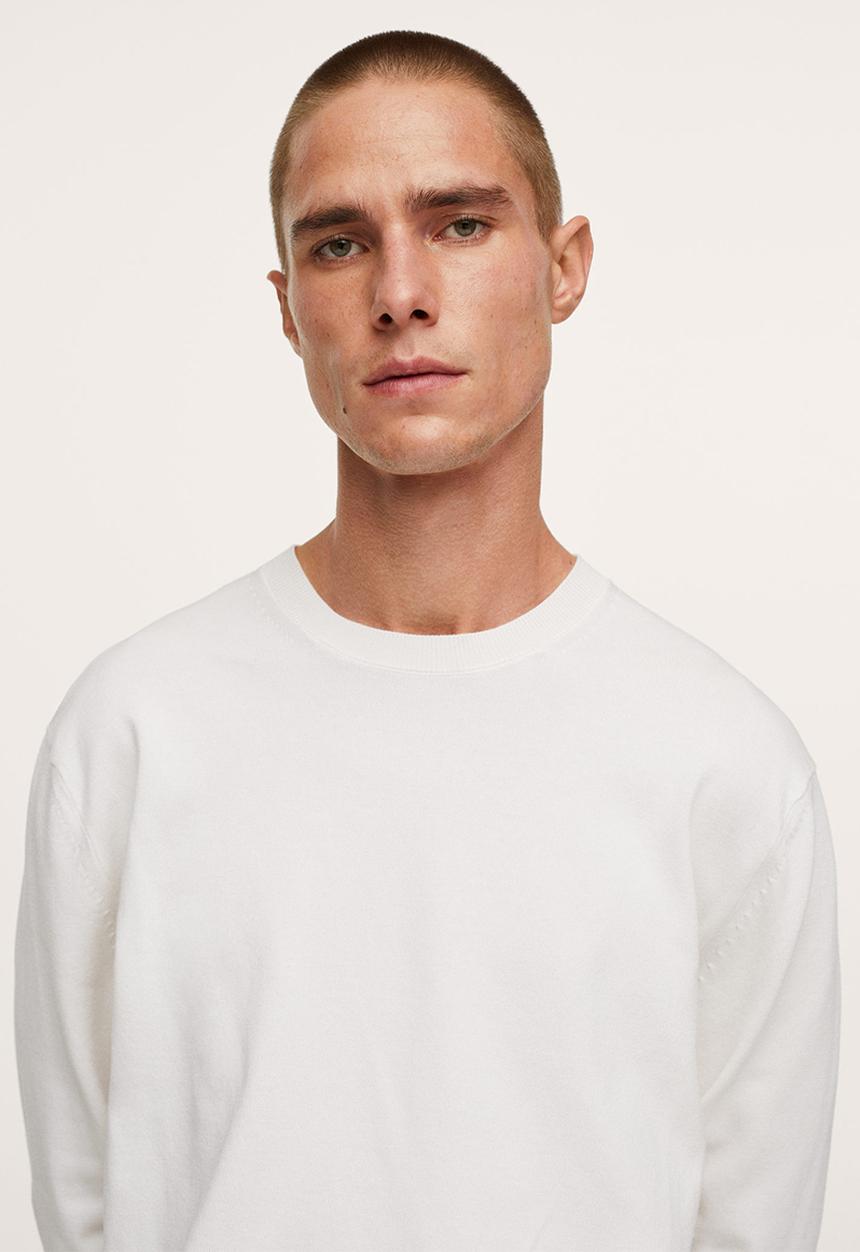 MANGO - Ten crew sweatshirt - white