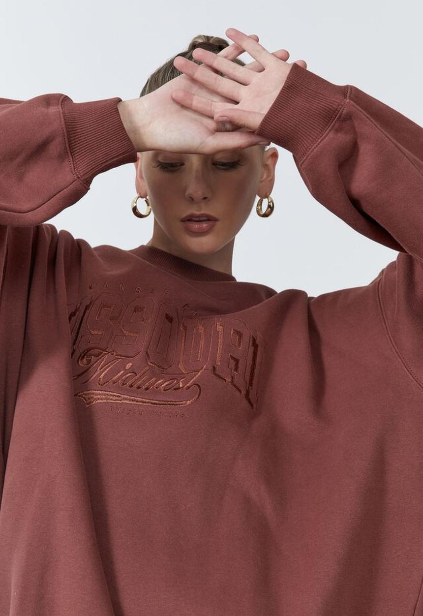 Factorie - Slouchy premium graphic crew - andorra/missouri