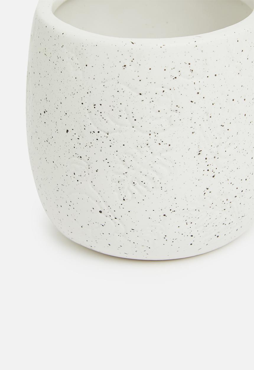 Typo - Small shaped planter - white with sloth