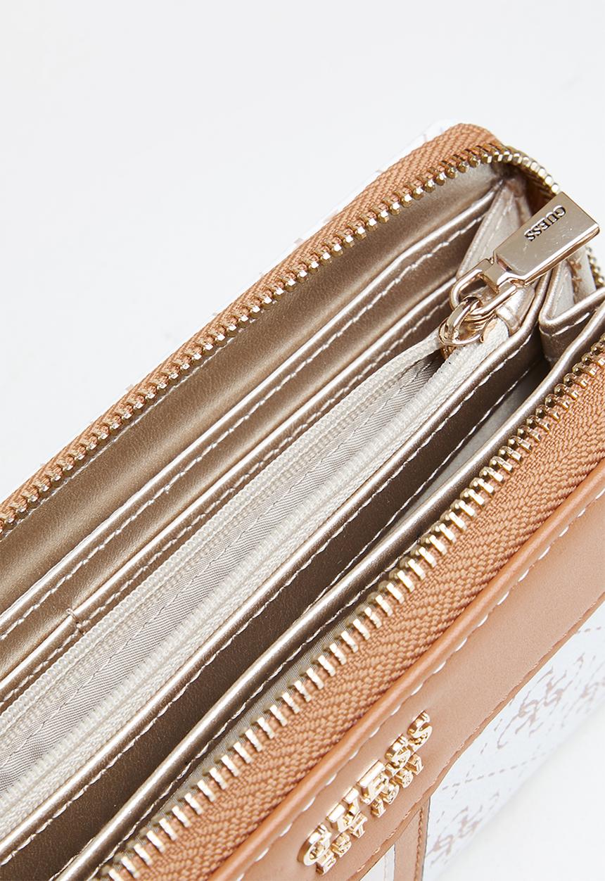 GUESS - Kasinta slg large zip around - white caramel