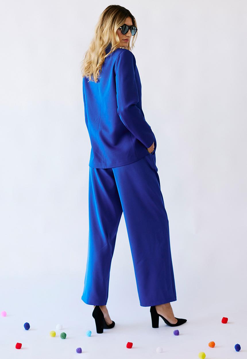Me&B - Flare high waist trousers - cobalt