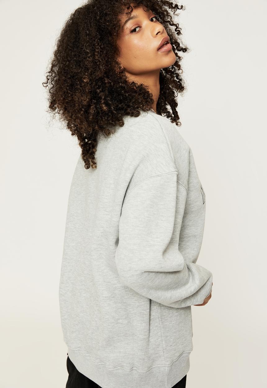 Supré  - Tonya oversized crew jumper - grey marle/newport