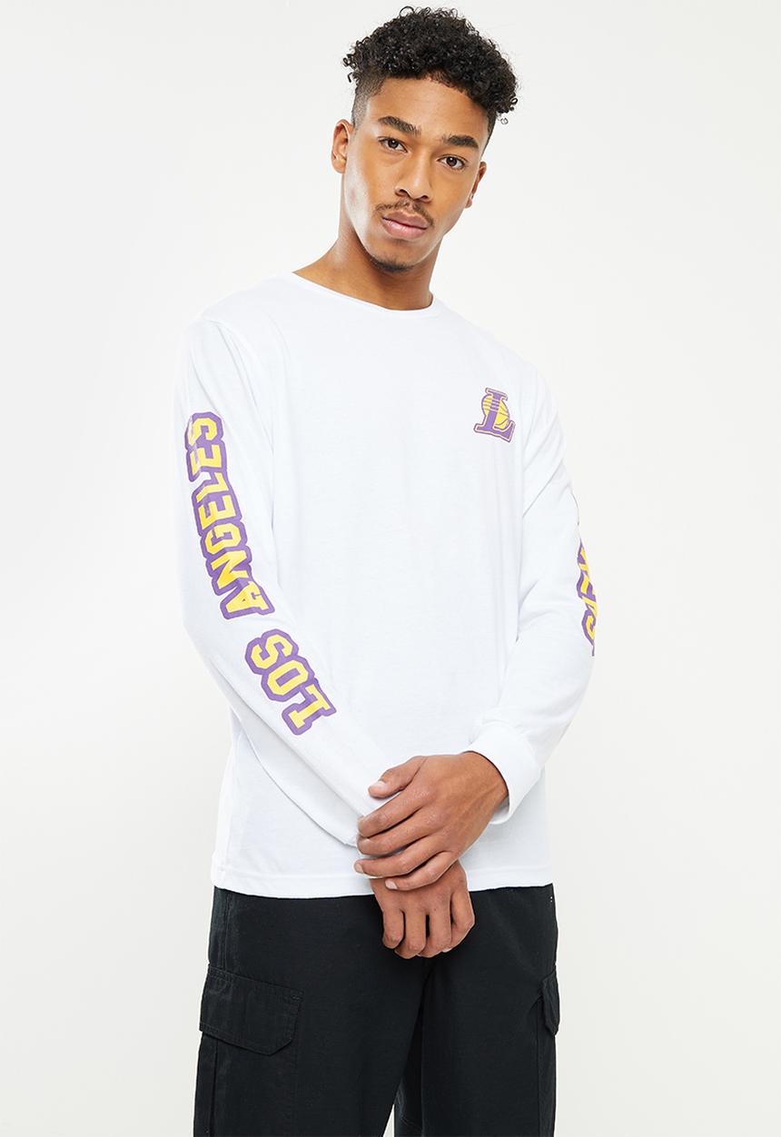 NBA - Lakers logo long sleeve printed t-shirt - white
