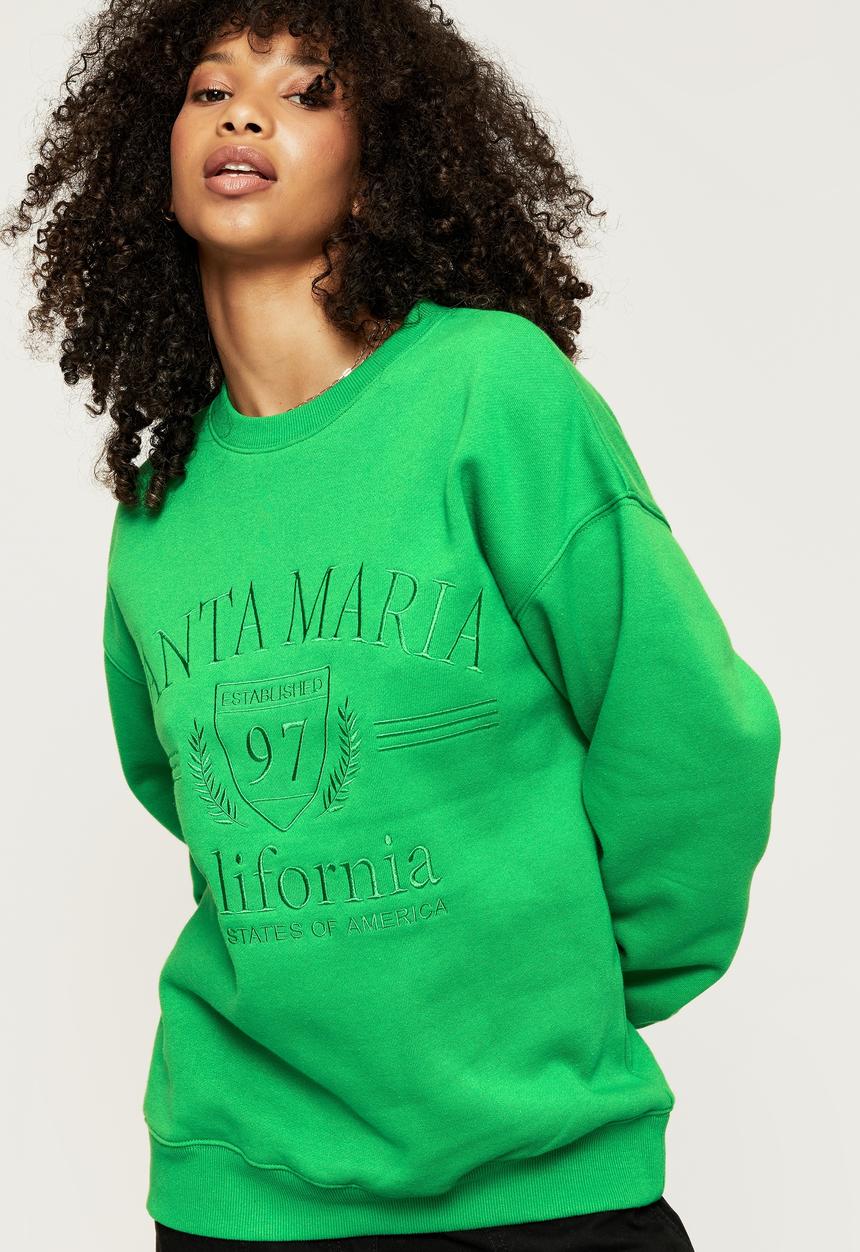 Supré  - Tonya oversized crew jumper - apple green/santa maria