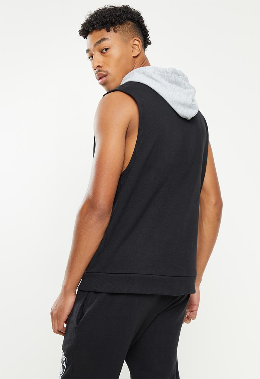 NBA - Brooklyn nets sleeveless hooded sweater - black