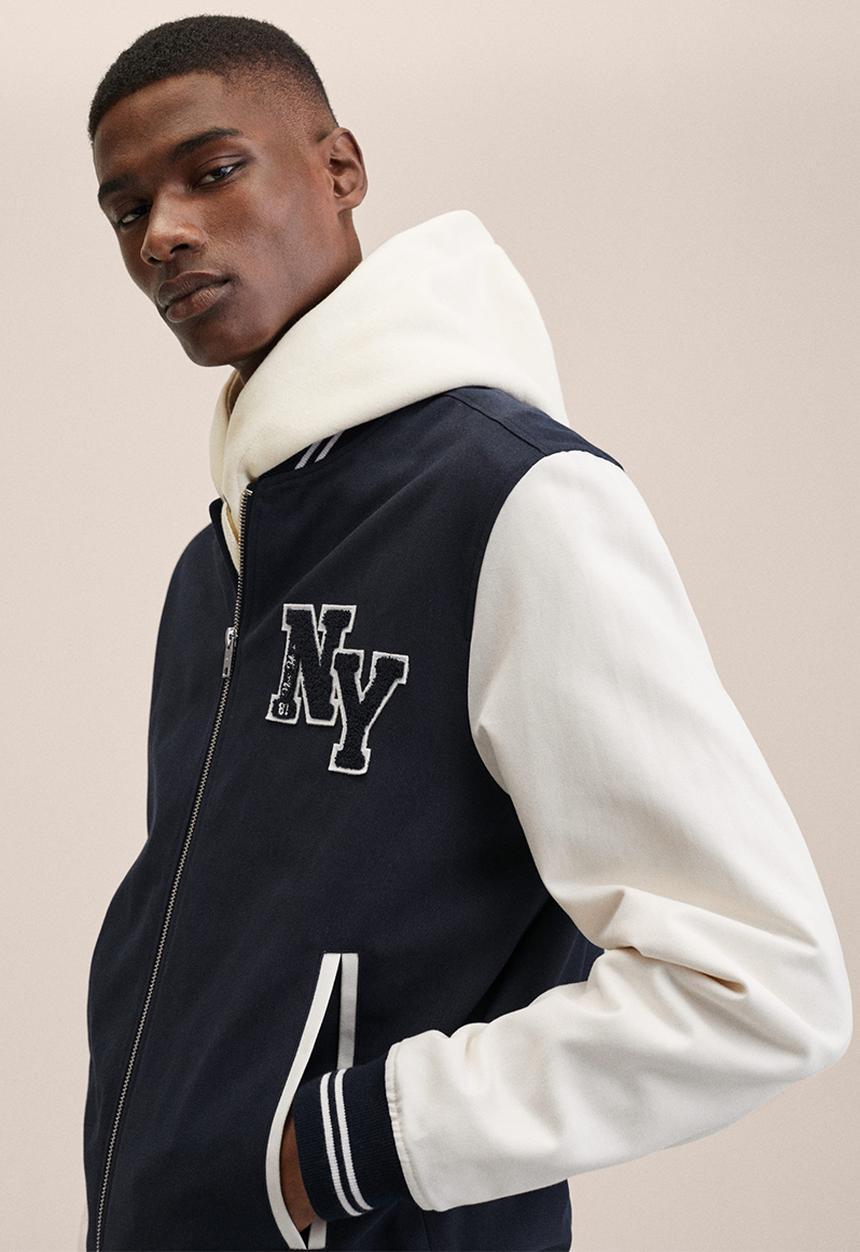 MANGO - Valencia Varsity bomber jacket - dark navy