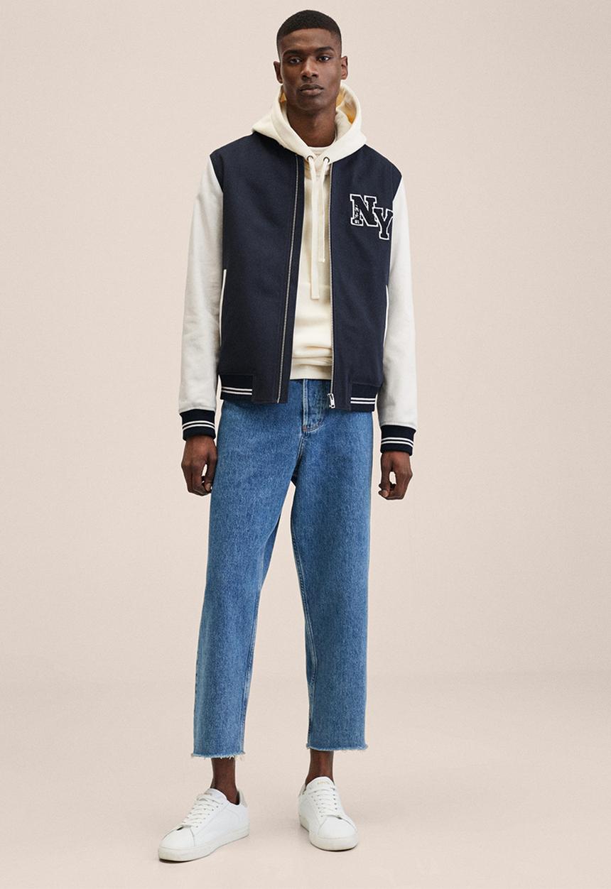 MANGO - Valencia Varsity bomber jacket - dark navy