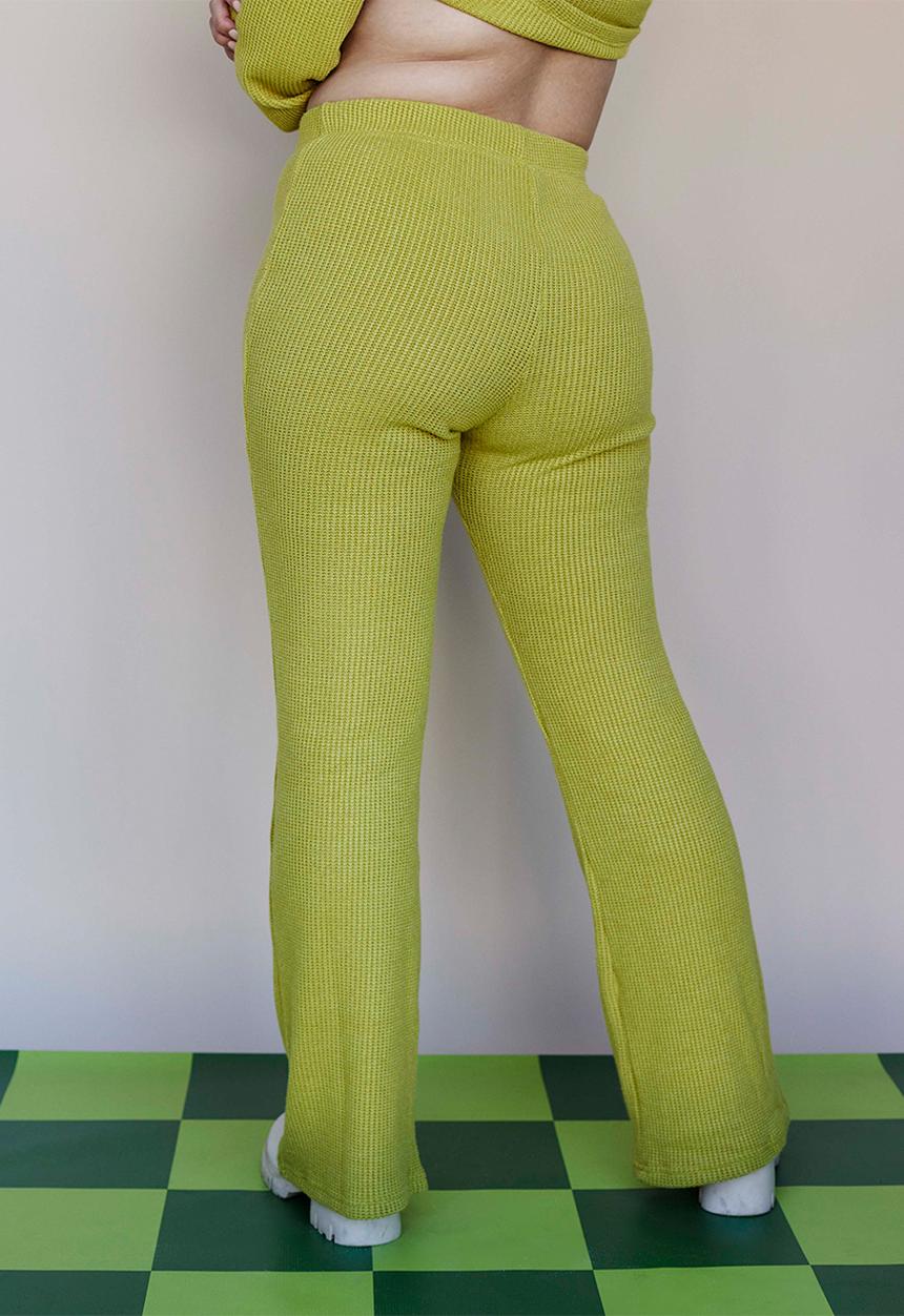 Me&B - Plus fluted hem pull on pant - green