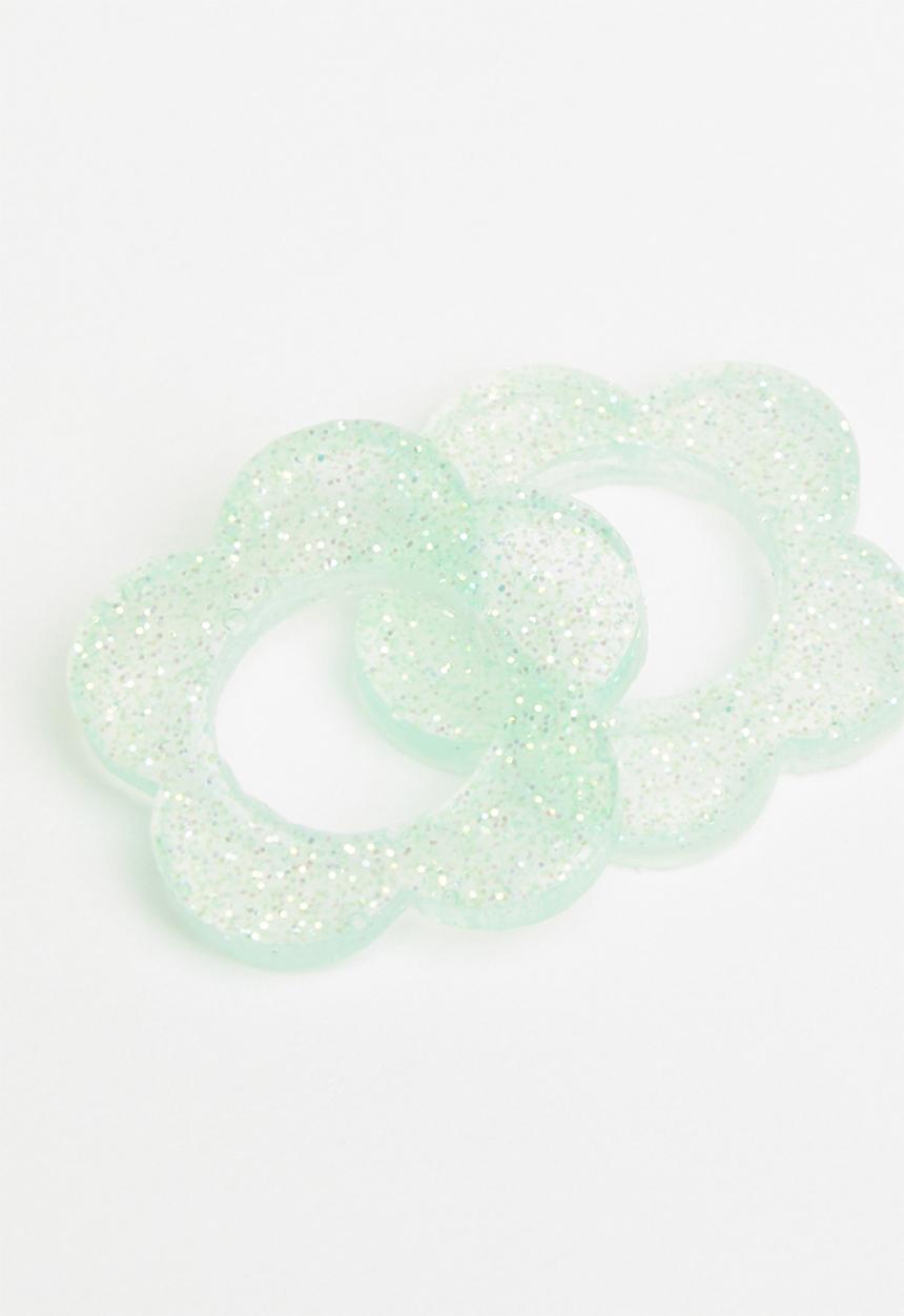 Pina Jewels - Daisy charm - turquoise glitter