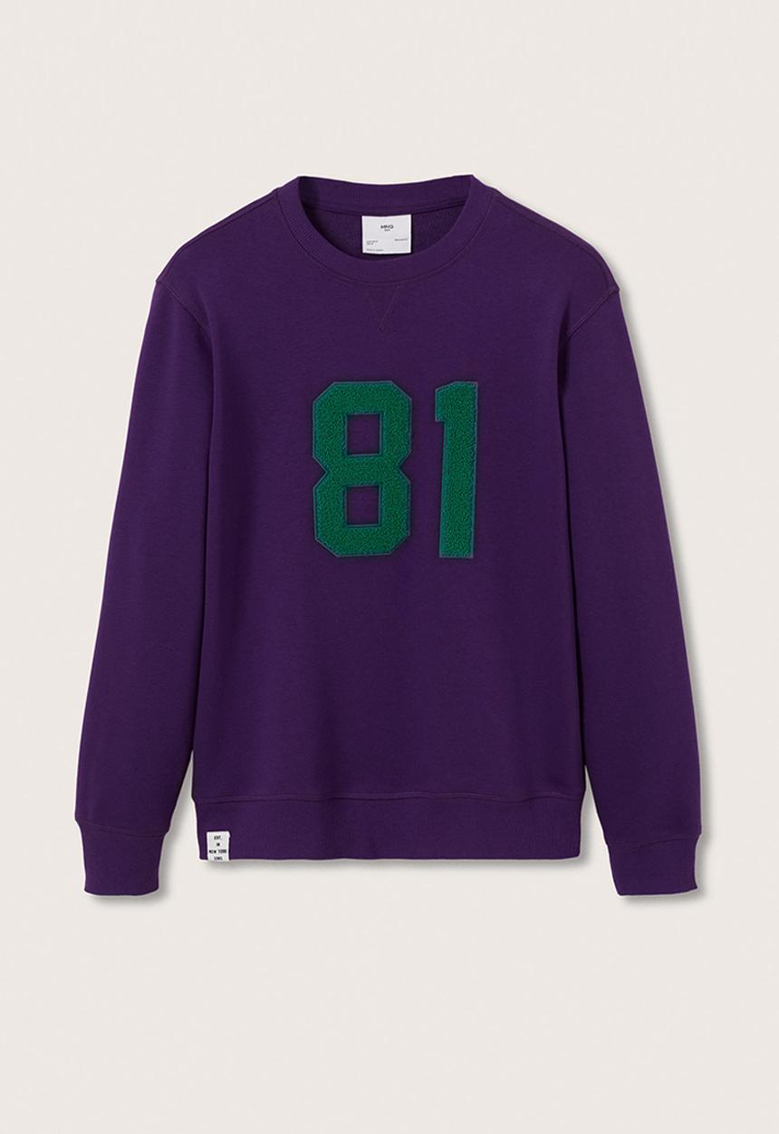 MANGO - Zeus Patch cotton sweatshirt - purple