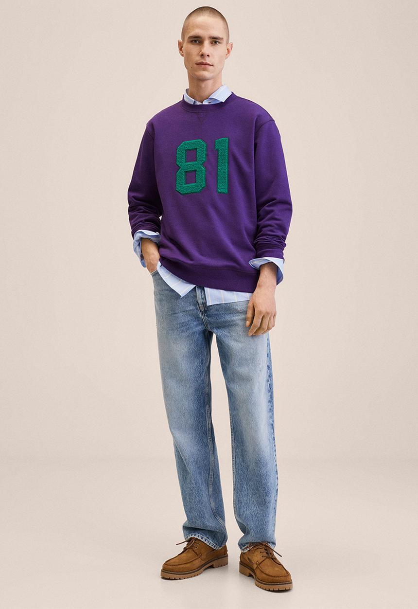 MANGO - Zeus Patch cotton sweatshirt - purple