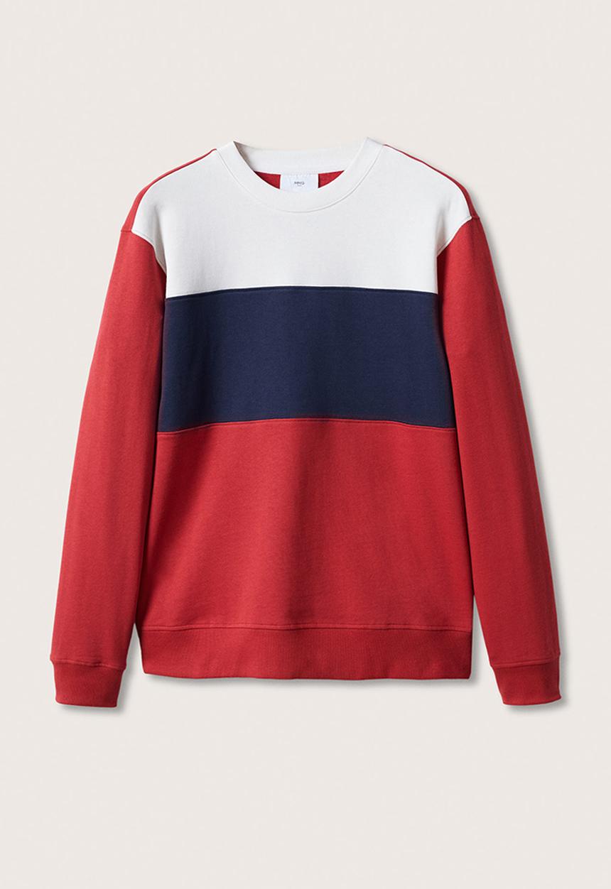 MANGO - Latina colourblock plush sweatshirt- red