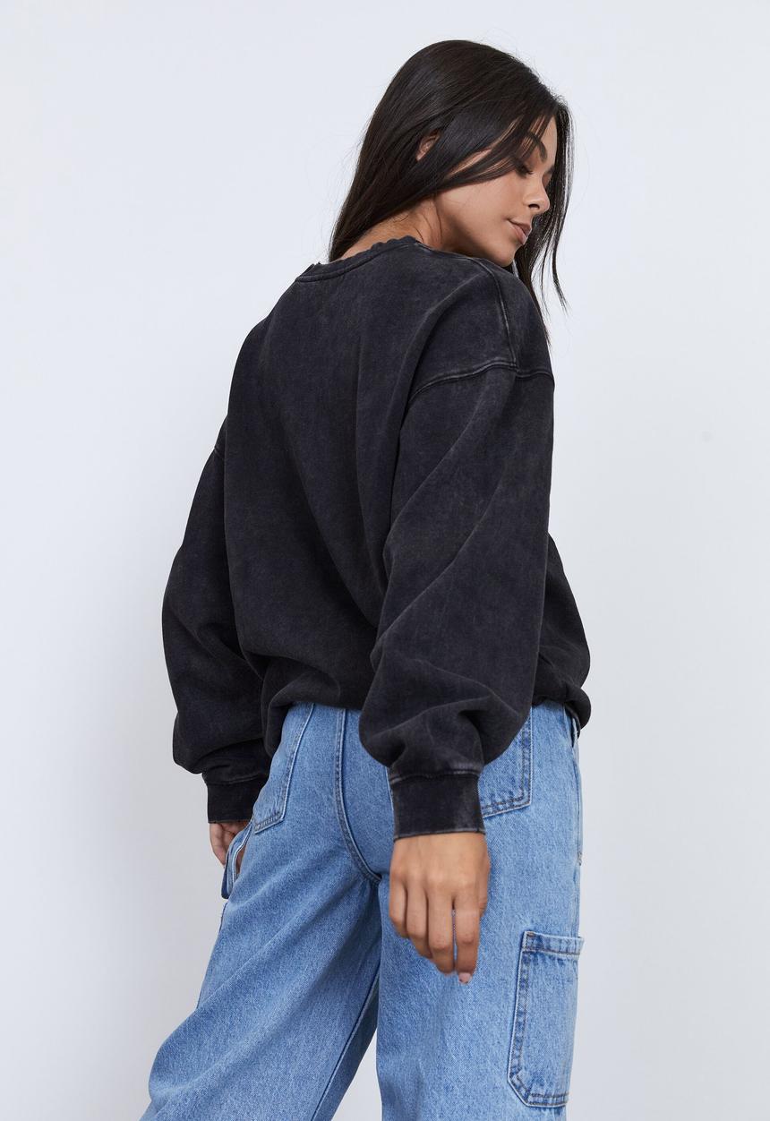 Factorie - Lcn music merch oversized graphic crew - lcn mt washed black/ice cube