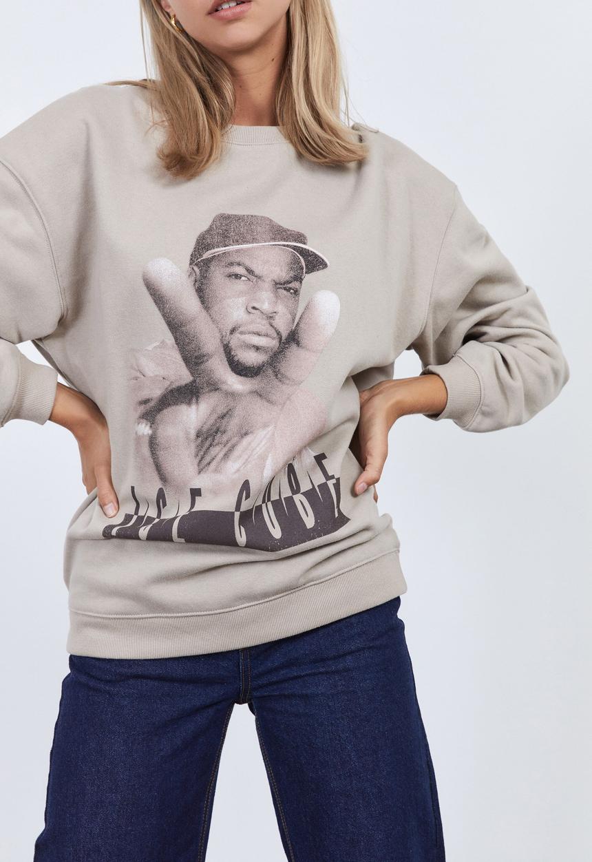 Factorie - Lcn music merch oversized graphic crew - lcn mt brown mushroom/ice cube