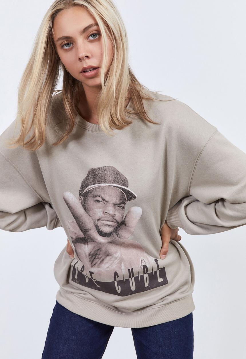 Factorie - Lcn music merch oversized graphic crew - lcn mt brown mushroom/ice cube