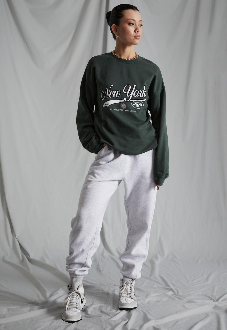 Factorie - Lcn nfl oversized graphic crew - lcn nfl washed green/jets varsity