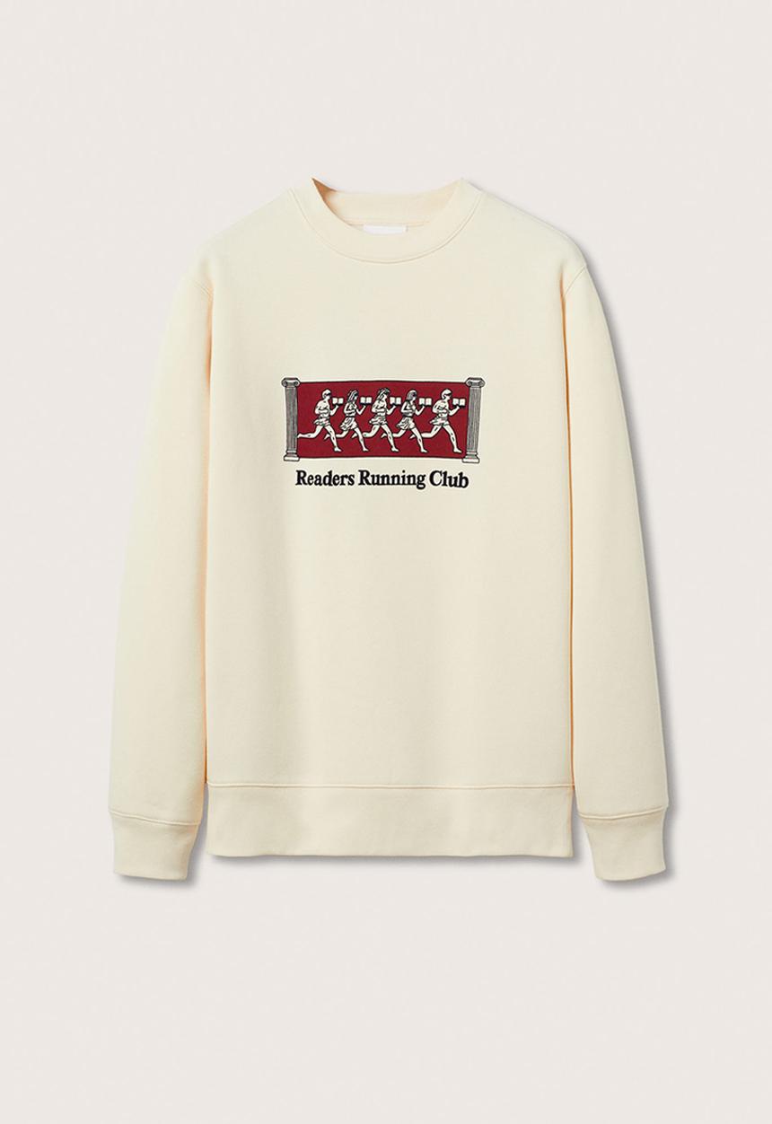 MANGO - Tiago printed  readers sweatshirt- off white