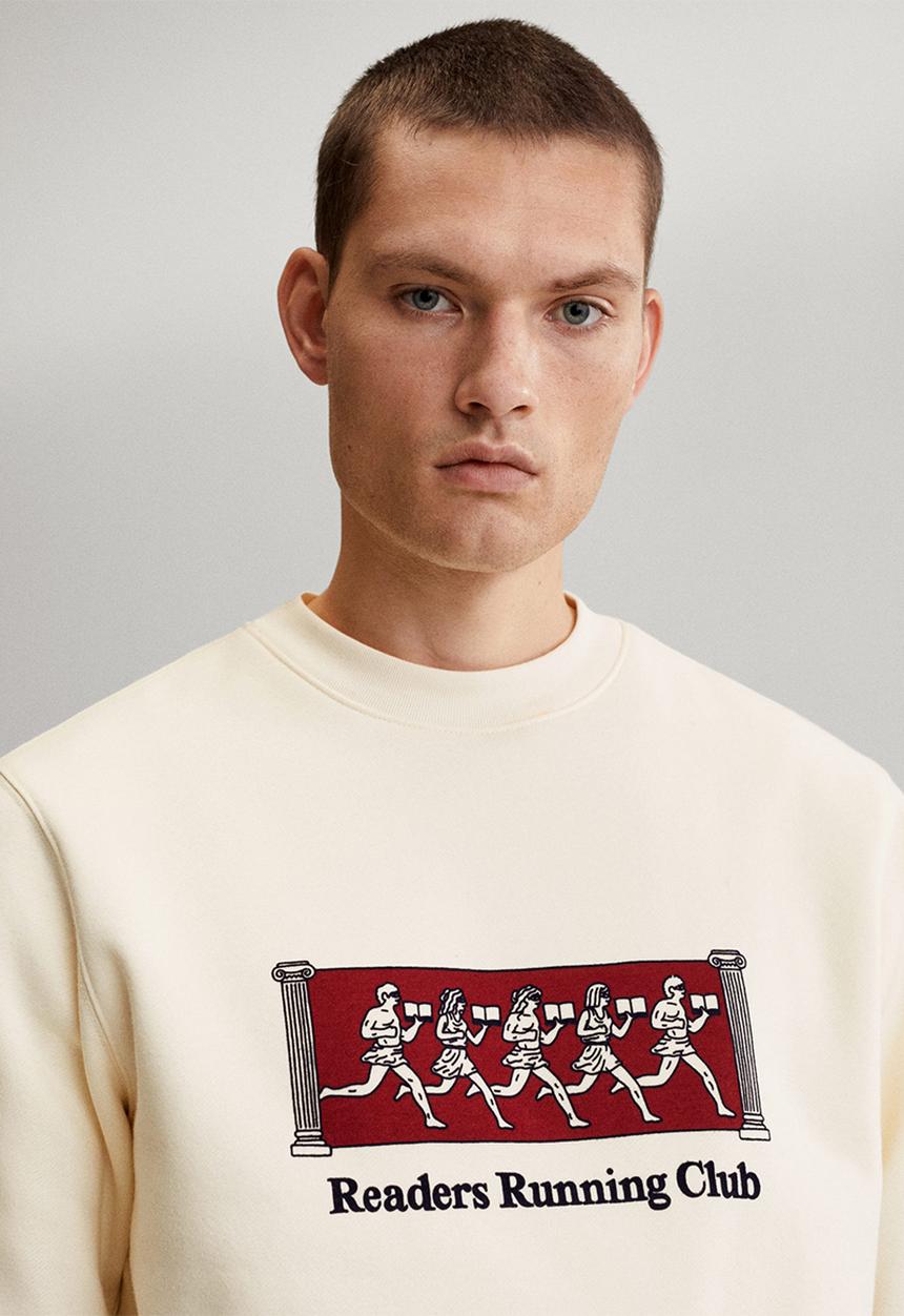 MANGO - Tiago printed  readers sweatshirt- off white