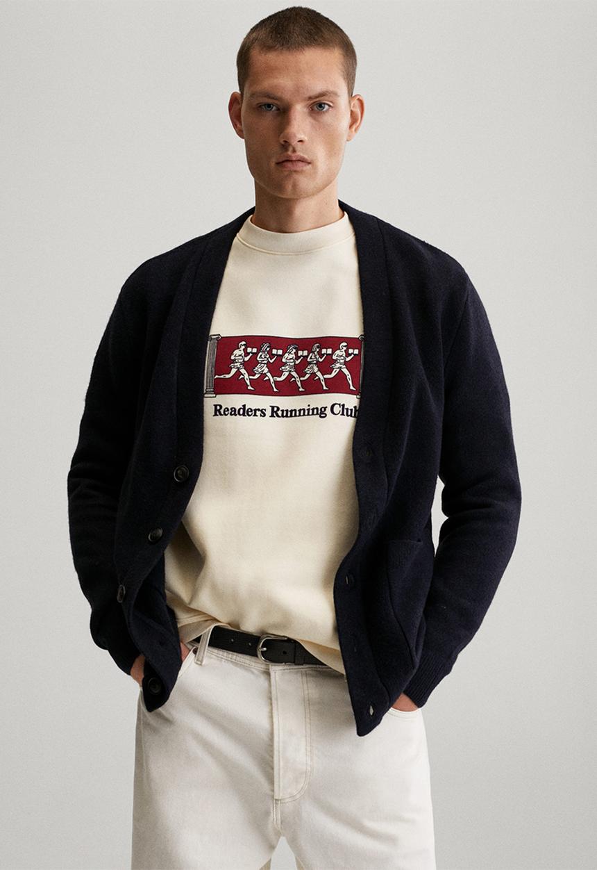 MANGO - Tiago printed  readers sweatshirt- off white