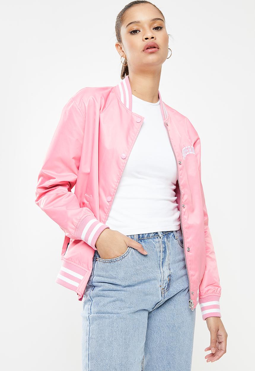 Superdry. - Classic varsity baseball jacket - montauk blush