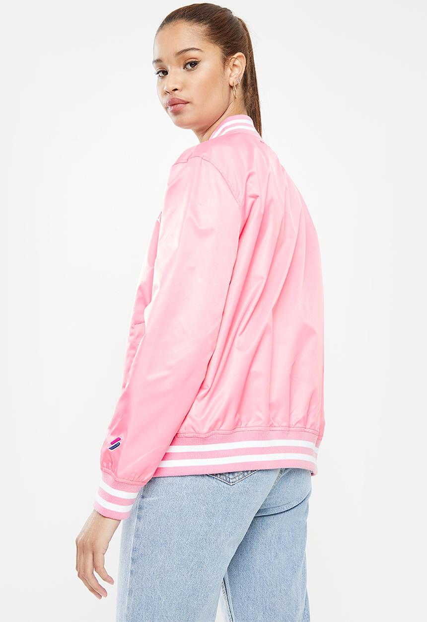 Superdry. - Classic varsity baseball jacket - montauk blush