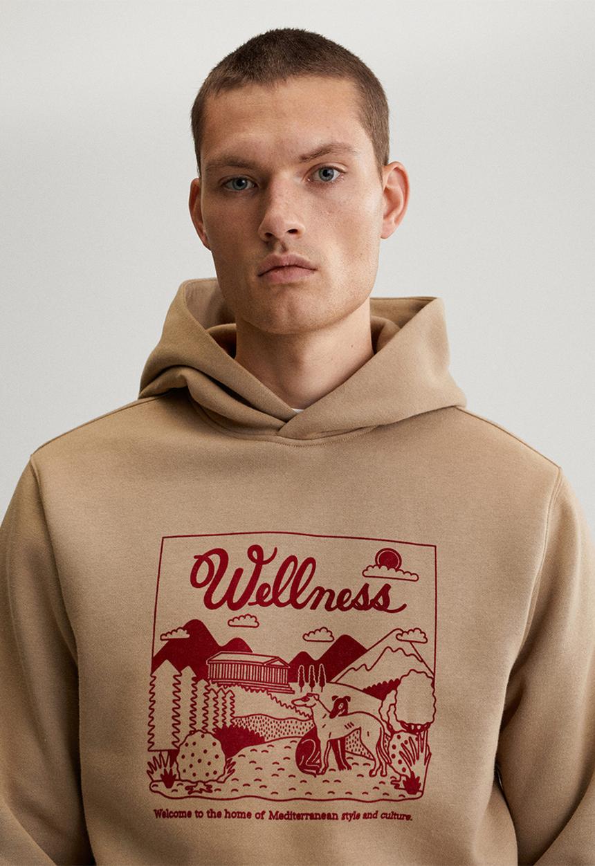 MANGO - Tiago Hooded sweatshirt wellness - medium brown