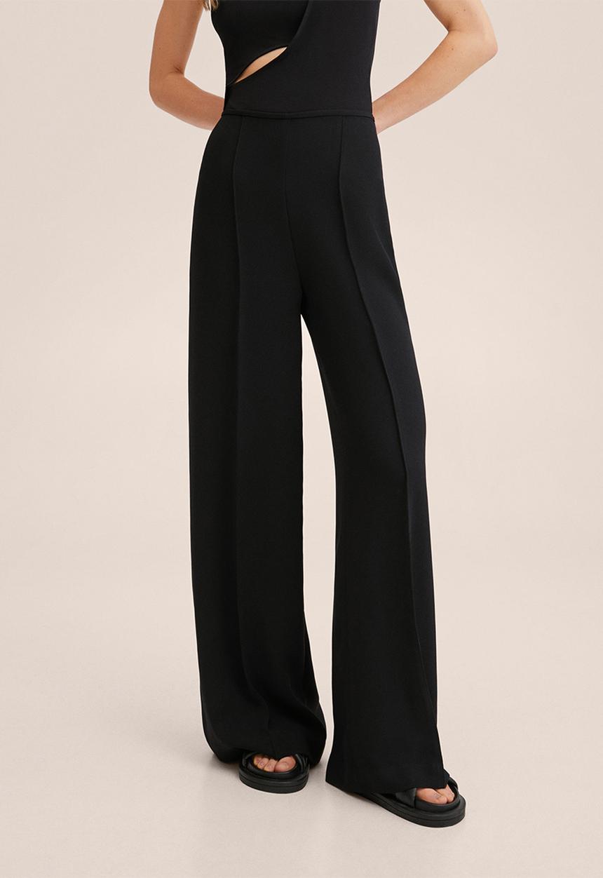 MANGO - Trousers justo - black