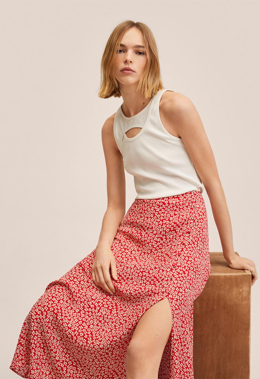 MANGO - Skirt bombay - red