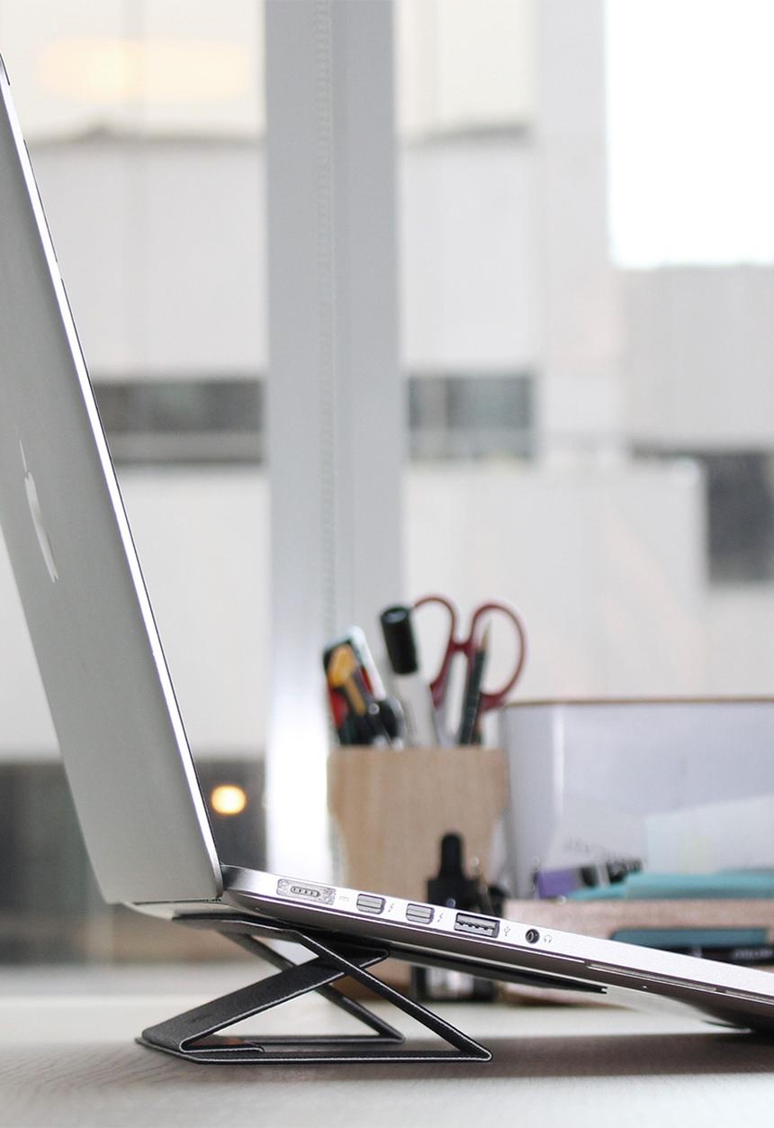 Moft - Adhesive laptop stand (up to 15.6" laptops) - grey