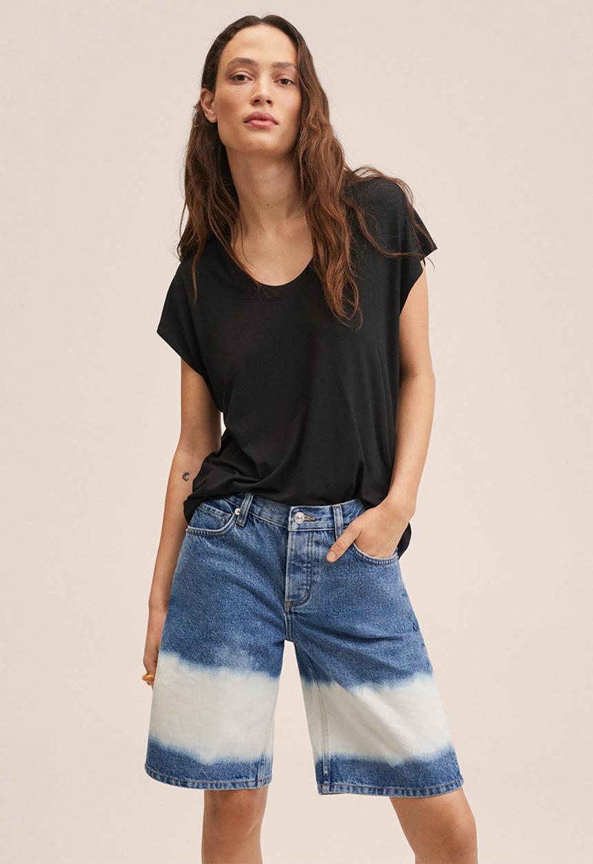 MANGO - T-shirt visca - black
