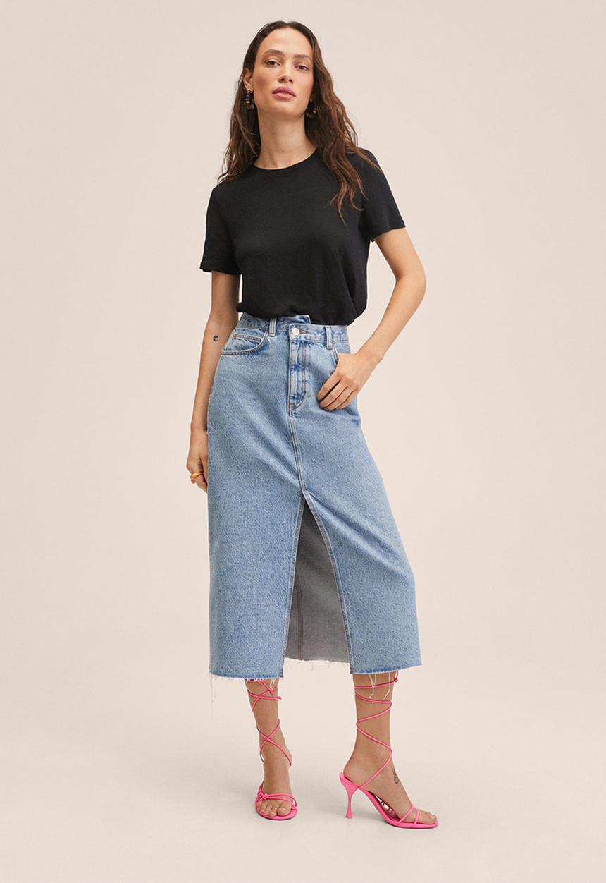 MANGO - T-shirt visca - black