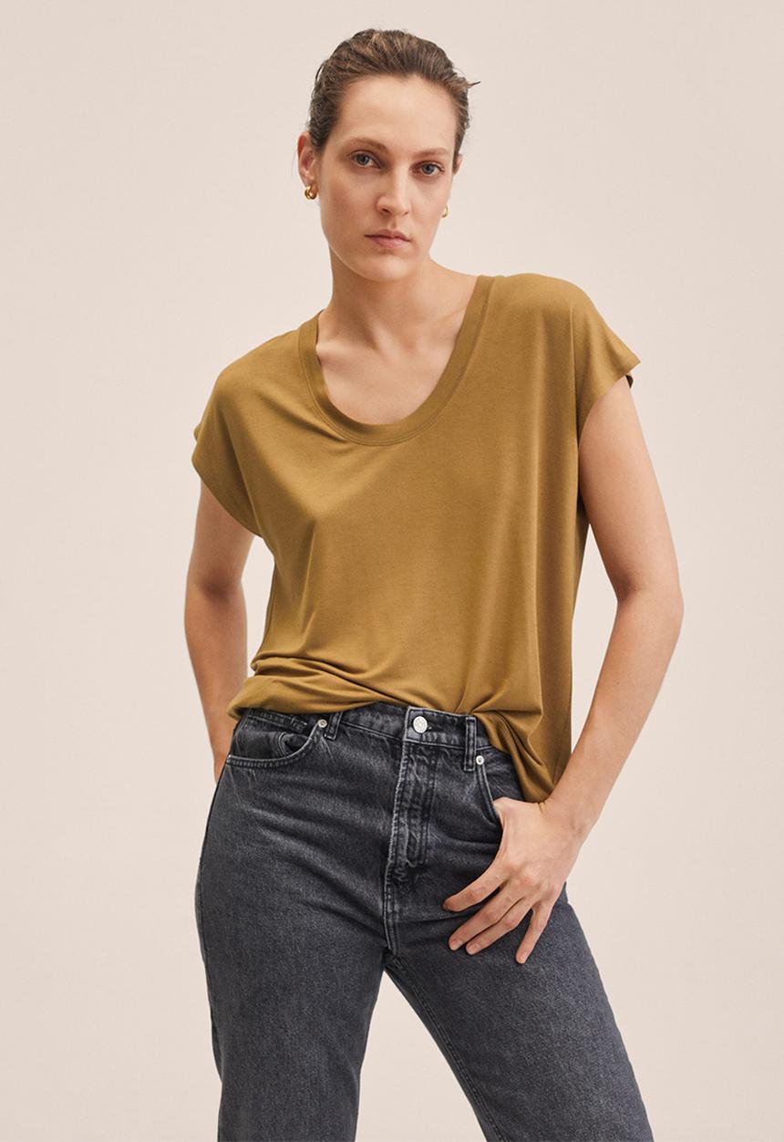 MANGO - T-shirt visca - brown