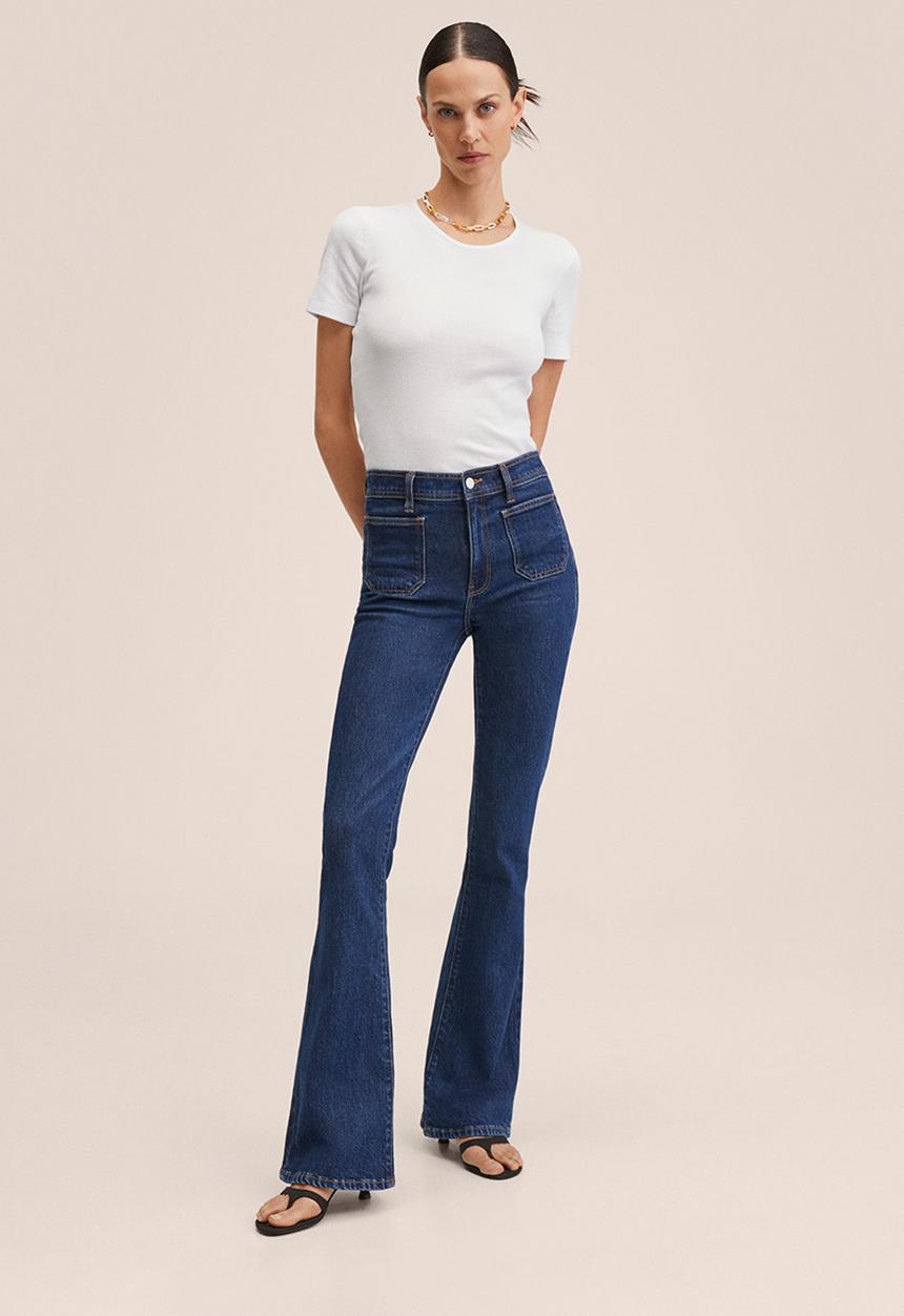 MANGO - T-shirt campit - white