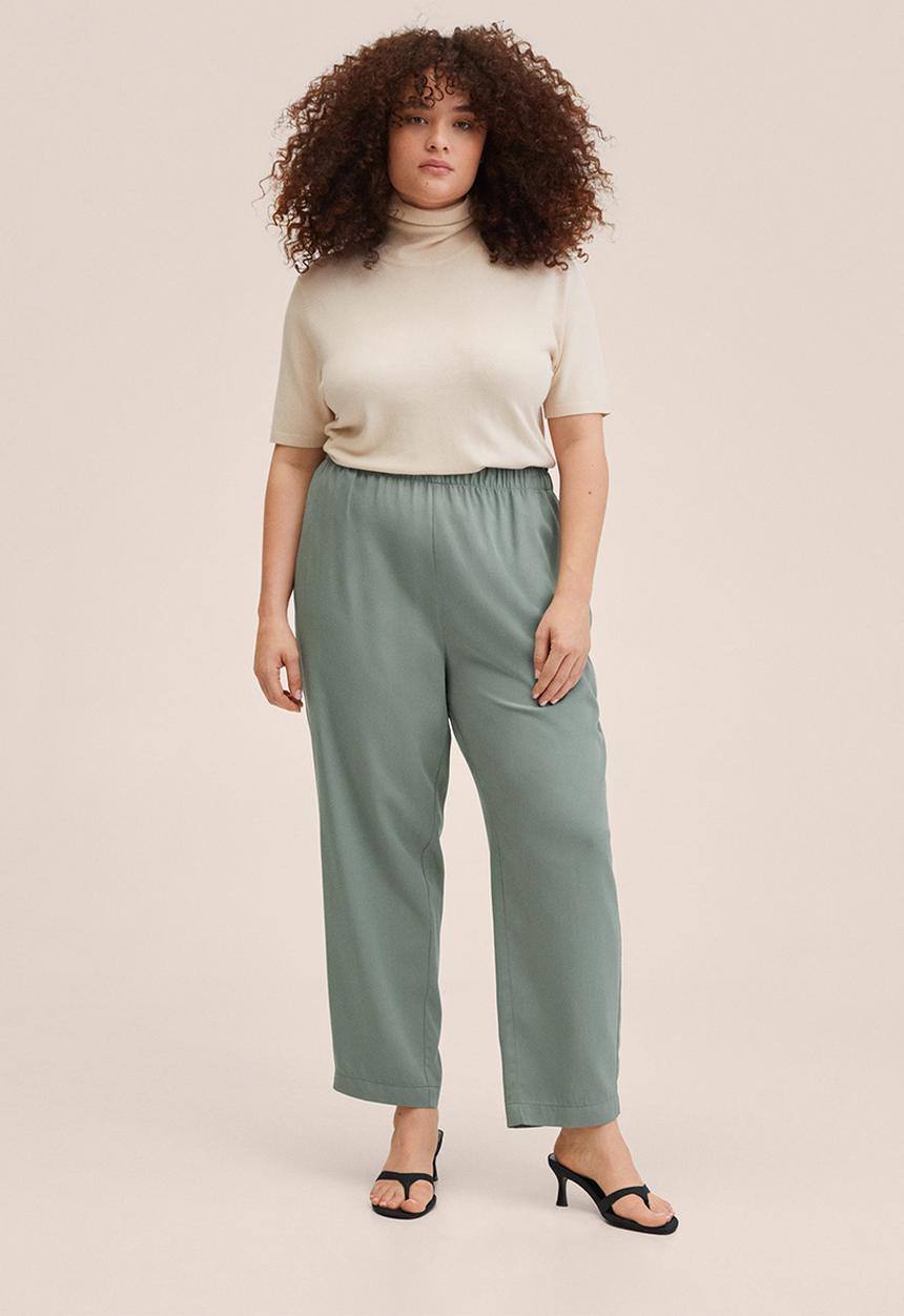 MANGO - Plus trousers fluido - beige