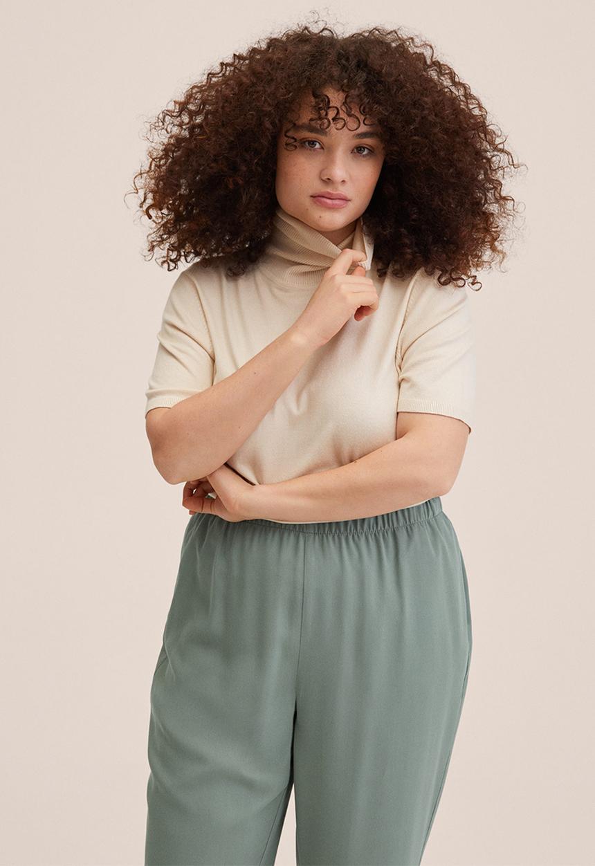 MANGO - Plus trousers fluido - beige