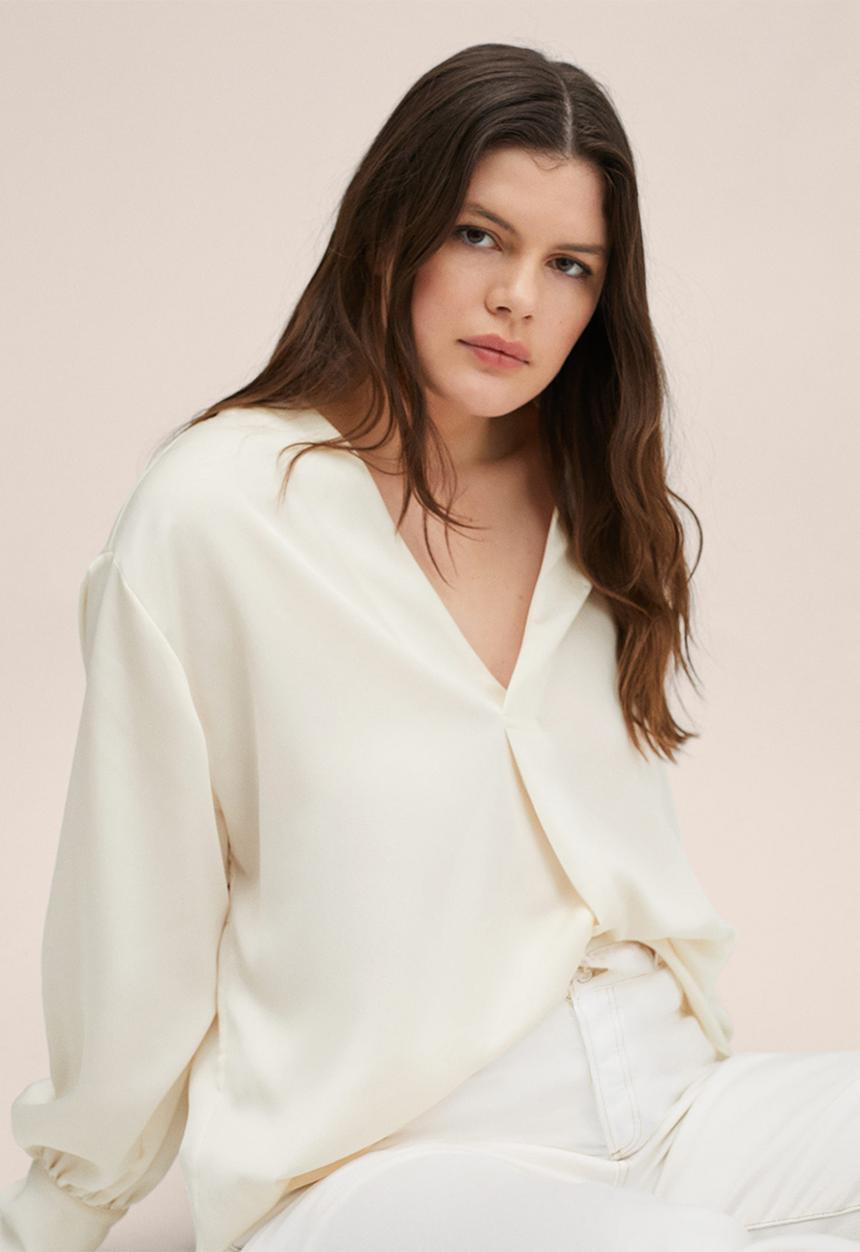 MANGO - Blouse olivia - light beige