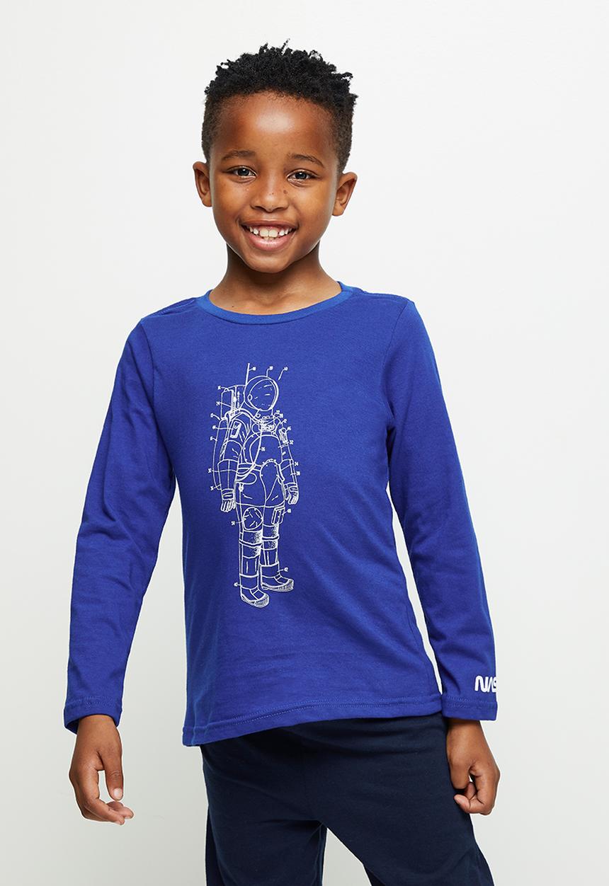 Superbalist Kids - Boys Nasa long sleeve tee & pants pj set - royal & navy