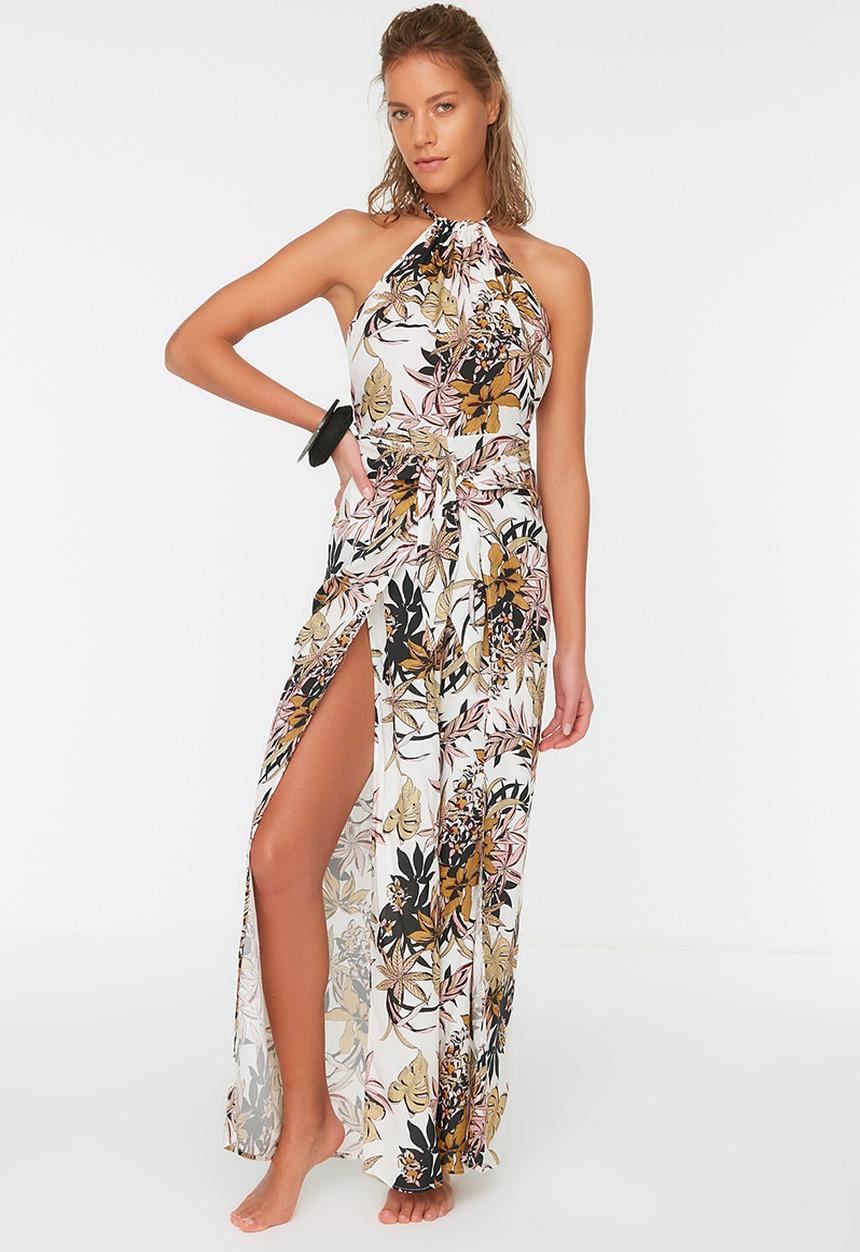 Trendyol - Lace detailed floral print jumpsuit - multi