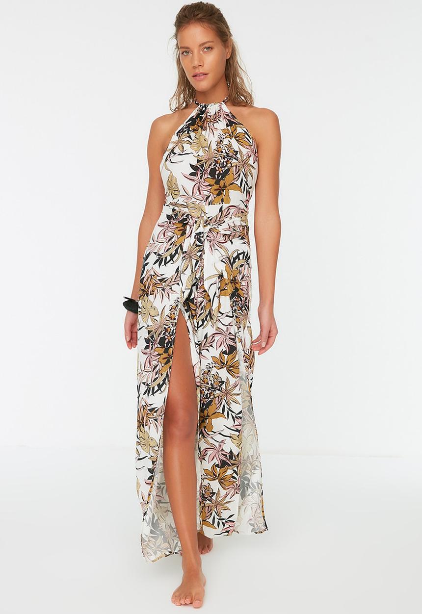 Trendyol - Lace detailed floral print jumpsuit - multi