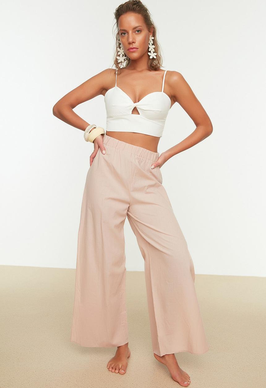 Trendyol - Linen trousers - beige