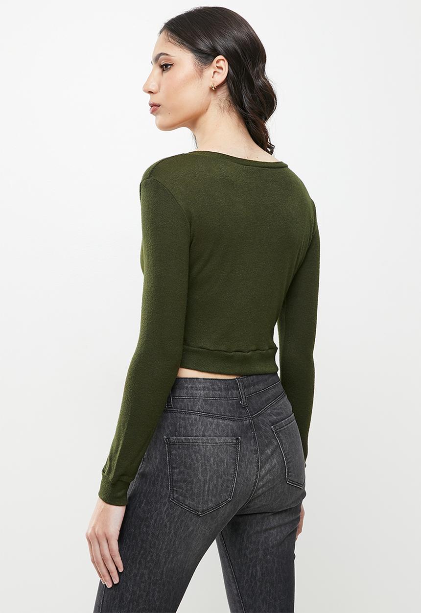 Koton - V neck long sleeve jumper - green